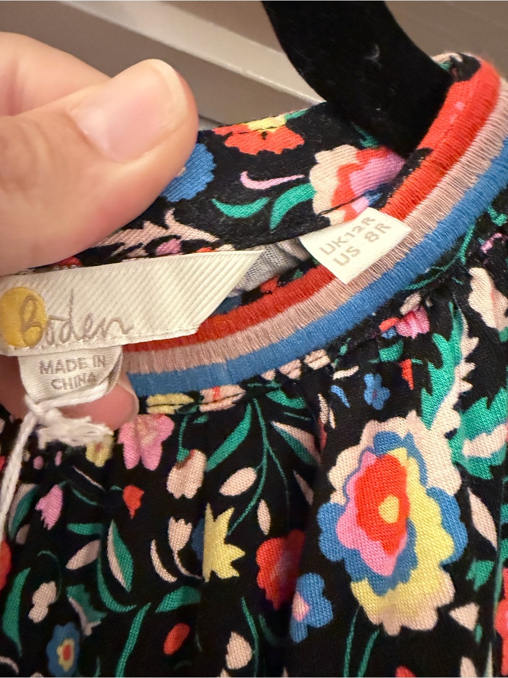 New Boden US 8R Black Colorful Floral Long Sleeve Midi Dress - Picture 6 of 6